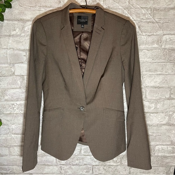 THE Limited Collection Jacket Women’s Sz 6 Brown Button Front‎ Lined Blazer - Picture 1 of 9
